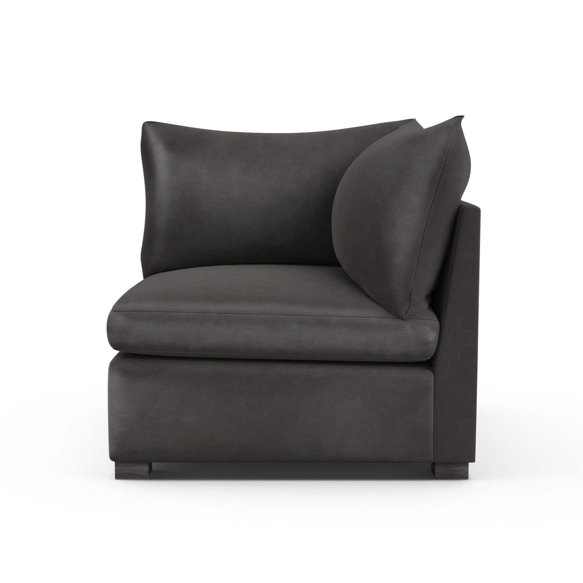 Evans Corner Chair - Graphite Vintage Leather