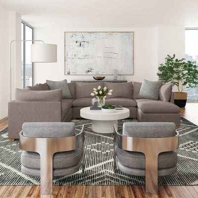 Evans 7-Piece U-Shape Sectional - Pumice Vintage Leather