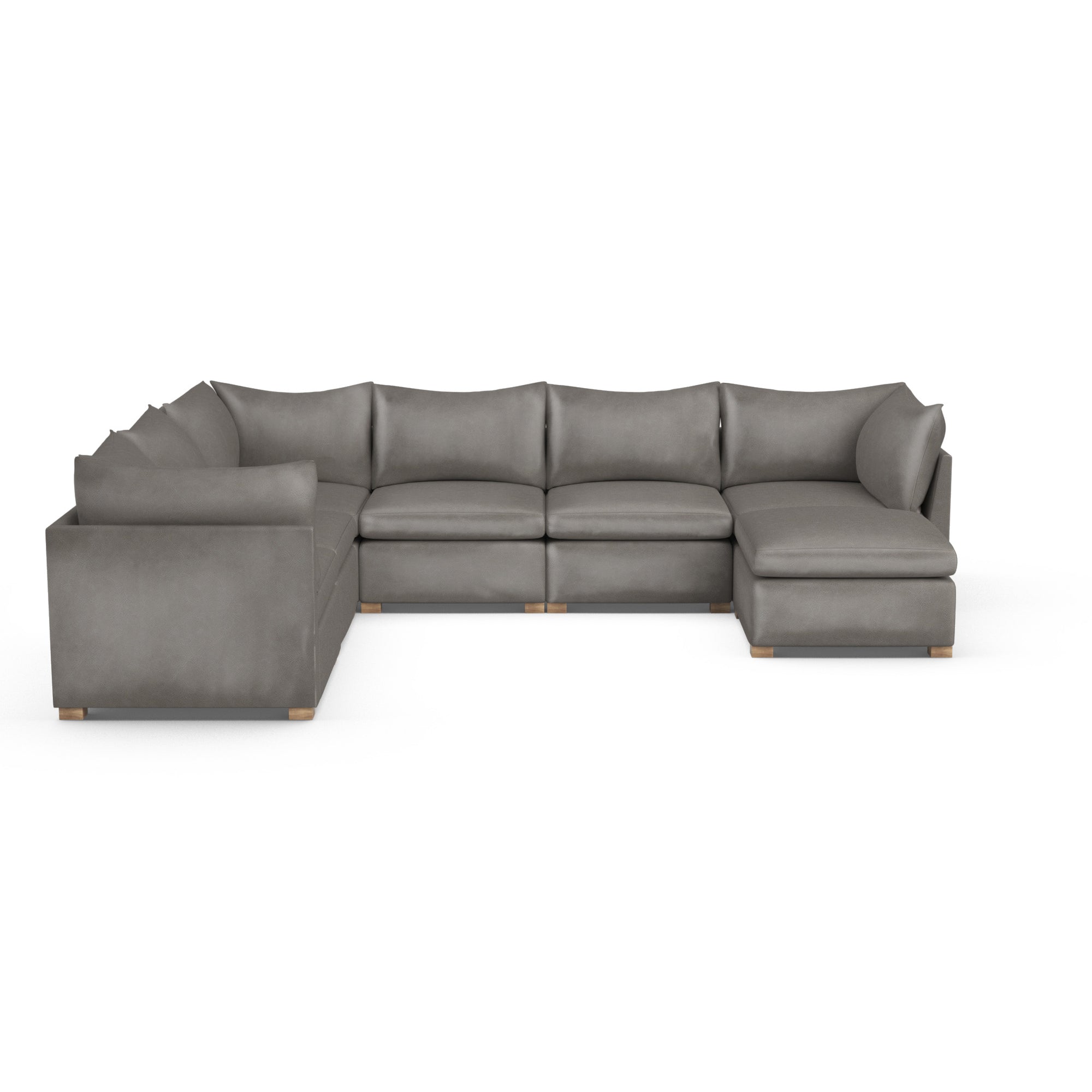 Evans 7-Piece U-Shape Sectional - Pumice Vintage Leather