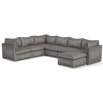 Evans 7-Piece U-Shape Sectional - Pumice Vintage Leather