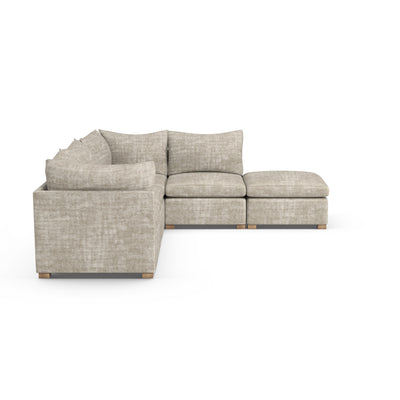 Evans 5-Piece Corner Sectional - Oyster Crushed Velvet
