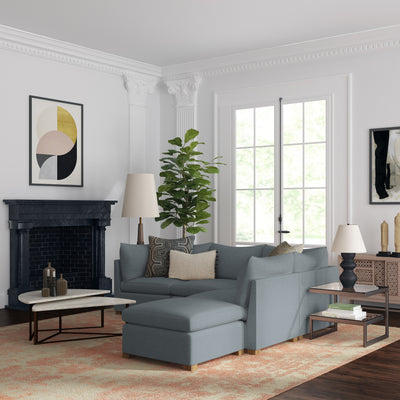 Evans 5-Piece Corner Sectional - Haze Basketweave