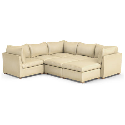 Evans 7-Piece Pit Sectional - Oyster Vintage Leather