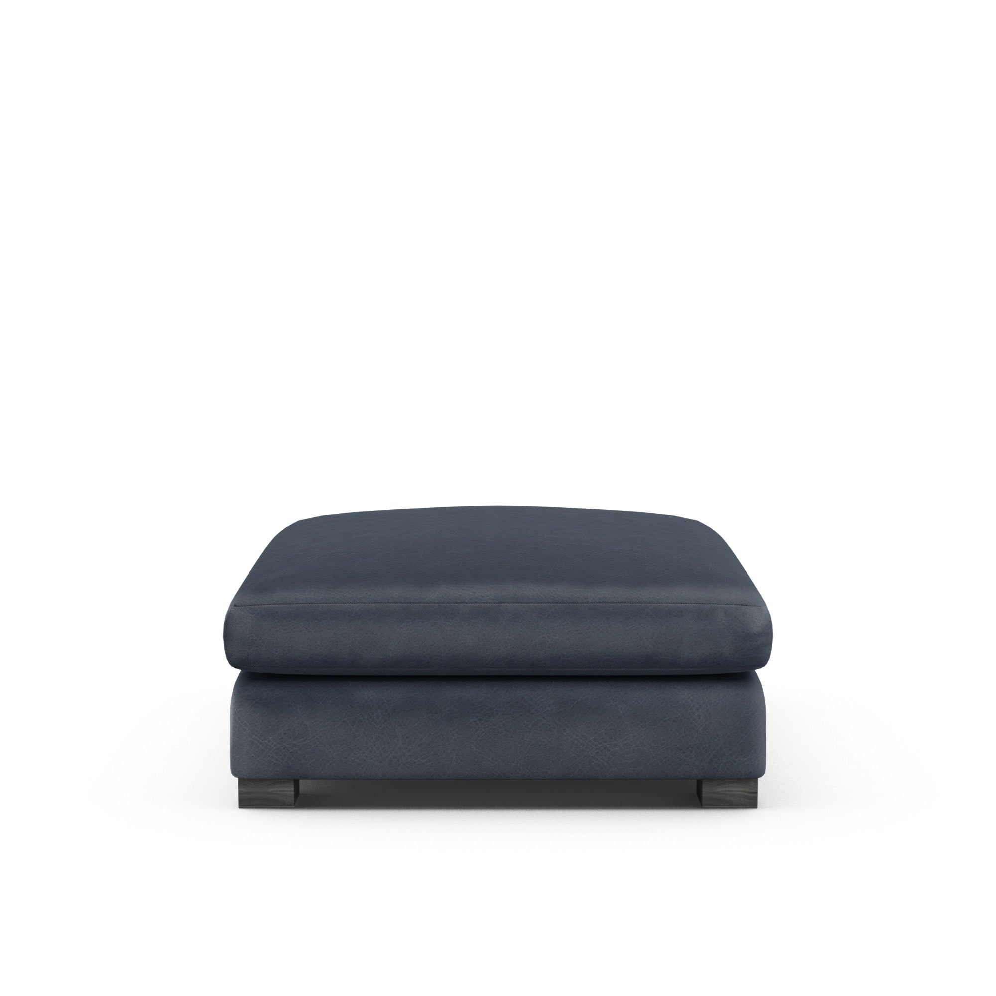 Evans Short Ottoman - Blue Print Vintage Leather