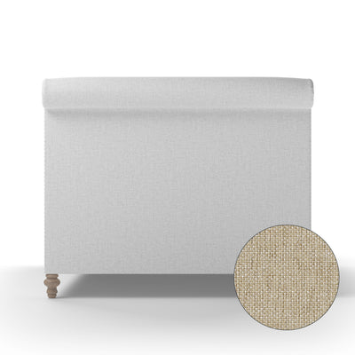 Empire Scroll Bed - Oyster Pebble Weave Linen