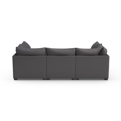 Evans 6-Piece Total-Pit Sectional - Graphite Plush Velvet