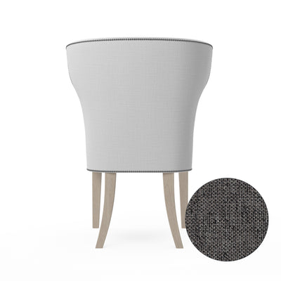 Nina Dining Chair - Graphite Pebble Weave Linen