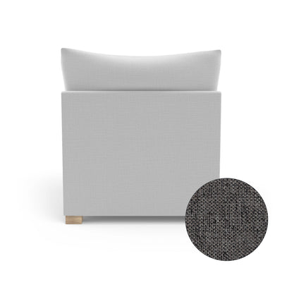 Evans Armless Chair - Graphite Pebble Weave Linen