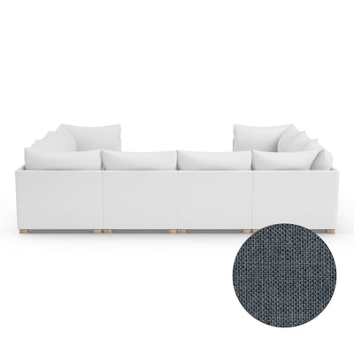 Evans 12-Piece Total-Pit Sectional - Bluebell Pebble Weave Linen