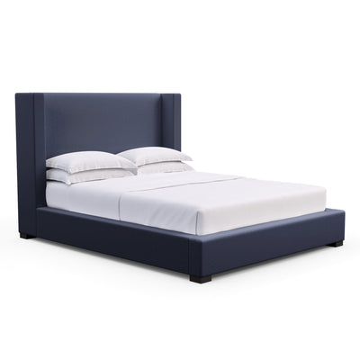 Roxborough Shelter Bed - Blue Print Plush Velvet