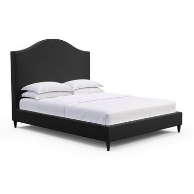 Montague Arched Panel Bed - Black Jack Box Weave Linen
