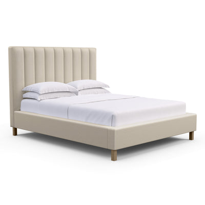 Highline Vertical Channel Panel Bed - Alabaster Vintage Leather