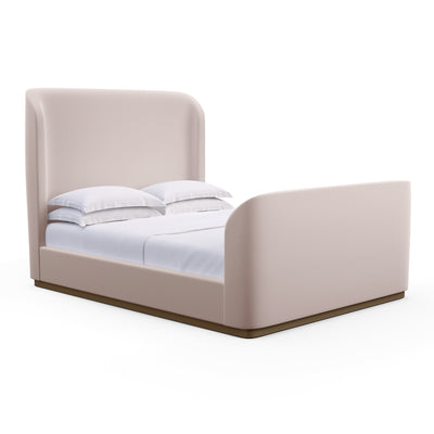 Barrow Shelter Bed w/ Footboard - Blush Plush Velvet