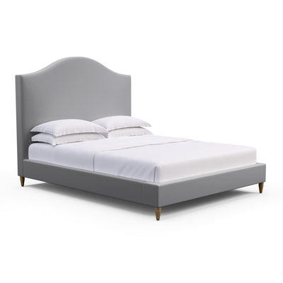 Montague Arched Panel Bed - Pumice Plush Velvet