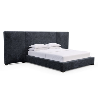 Prospect Extended Panel Bed - Blue Print Crushed Velvet