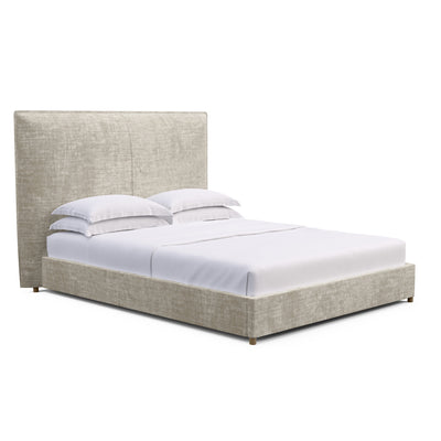 Mansfield Panel Bed - Oyster Crushed Velvet