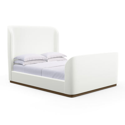Barrow Shelter Bed w/ Footboard - Blanc Plush Velvet