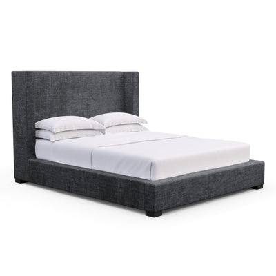Roxborough Shelter Bed - Graphite Crushed Velvet