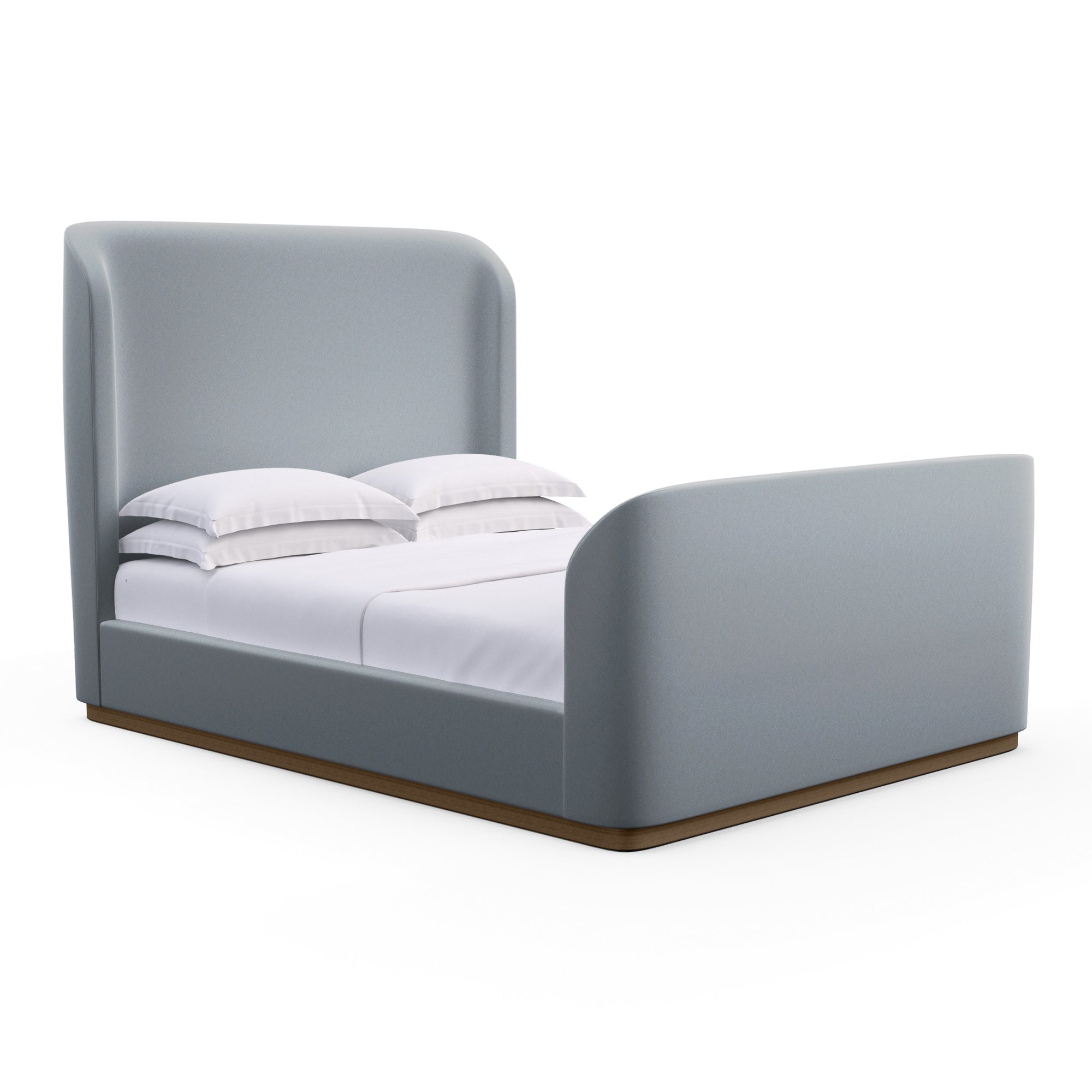 Barrow Shelter Bed w/ Footboard - Haze Plush Velvet