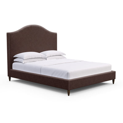 Montague Arched Panel Bed - Chocolate Distressed Leather