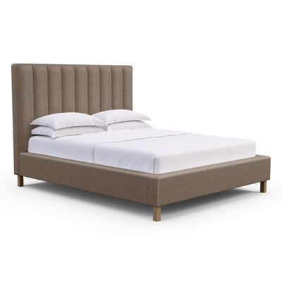 Highline Vertical Channel Panel Bed - Pumice Vintage Leather