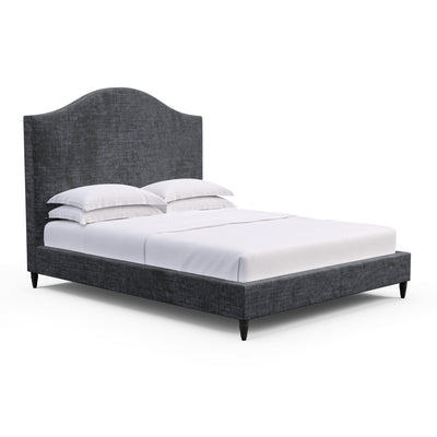 Montague Arched Panel Bed - Graphite Crushed Velvet