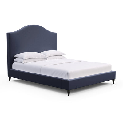 Montague Arched Panel Bed - Blue Print Plush Velvet