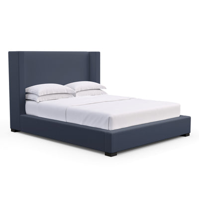 Roxborough Shelter Bed - Blue Print Box Weave Linen