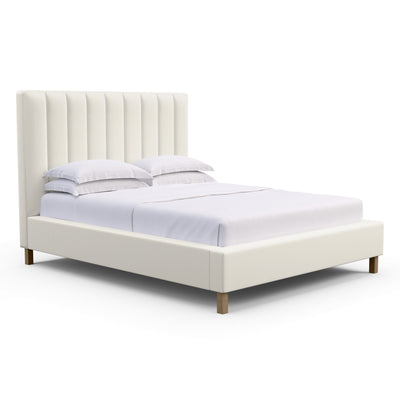 Highline Vertical Channel Panel Bed - Alabaster Box Weave Linen