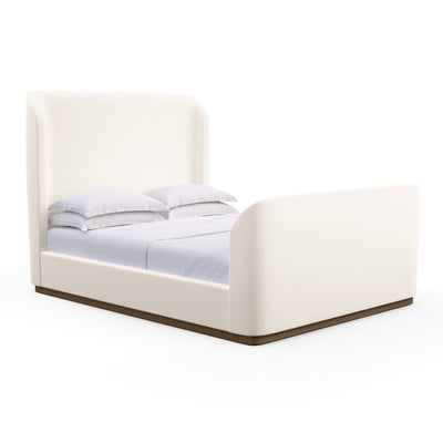 Barrow Shelter Bed w/ Footboard - Alabaster Plush Velvet