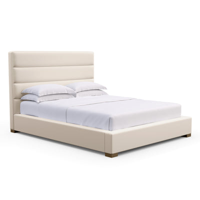 Boyd Horizontal Channel Panel Bed - Oyster Plush Velvet