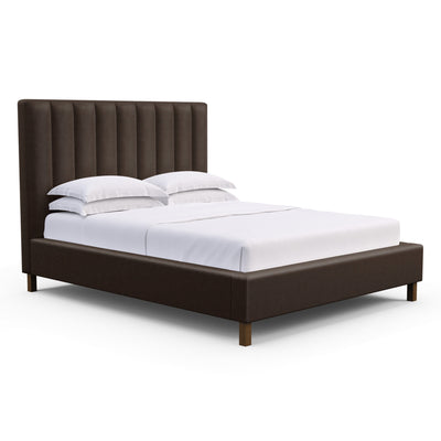 Highline Vertical Channel Panel Bed - Chocolate Vintage Leather