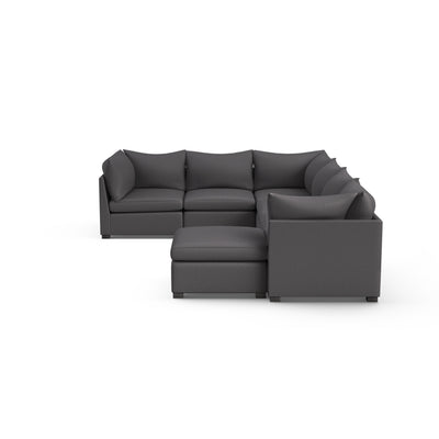 Evans 7-Piece U-Shape Sectional - Graphite Plush Velvet