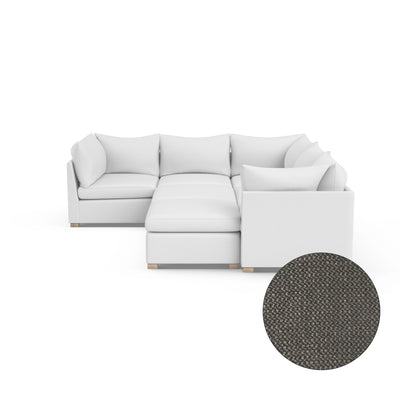 Evans 7-Piece Pit Sectional - Graphite Basketweave