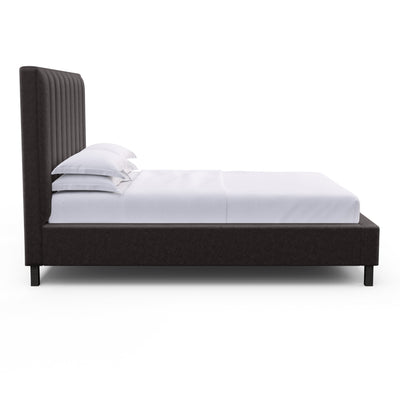 Highline Vertical Channel Panel Bed - Graphite Vintage Leather