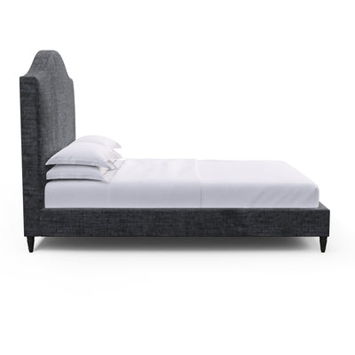 Montague Arched Panel Bed - Graphite Crushed Velvet