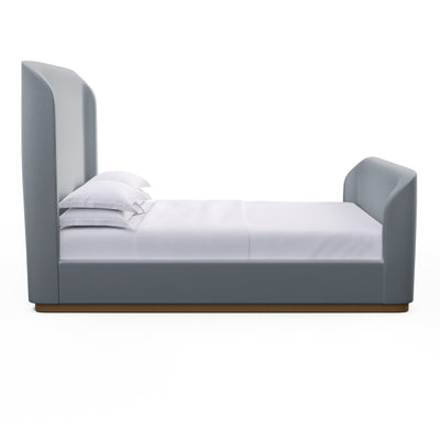 Barrow Shelter Bed w/ Footboard - Haze Plush Velvet