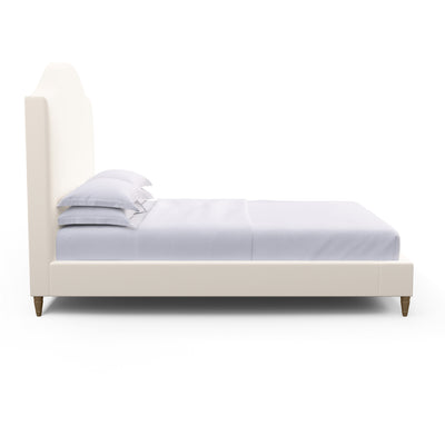 Montague Arched Panel Bed - Alabaster Plush Velvet