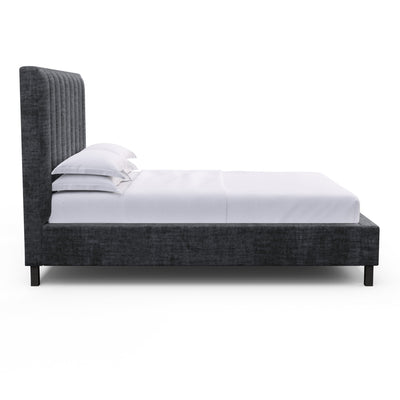 Highline Vertical Channel Panel Bed - Graphite Crushed Velvet