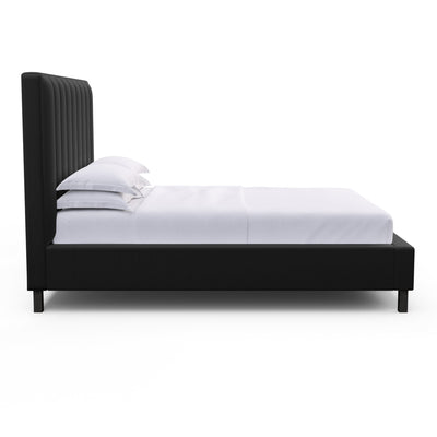 Highline Vertical Channel Panel Bed - Black Jack Box Weave Linen