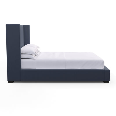 Roxborough Shelter Bed - Blue Print Box Weave Linen