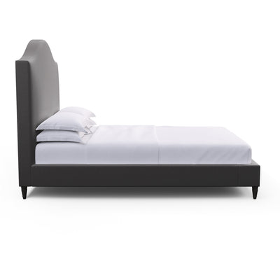 Montague Arched Panel Bed - Graphite Plush Velvet