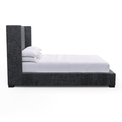 Roxborough Shelter Bed - Graphite Crushed Velvet