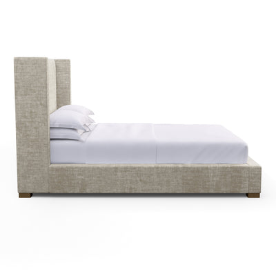 Roxborough Shelter Bed - Oyster Crushed Velvet