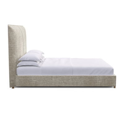 Mansfield Panel Bed - Oyster Crushed Velvet