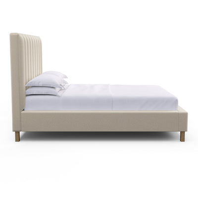 Highline Vertical Channel Panel Bed - Alabaster Vintage Leather