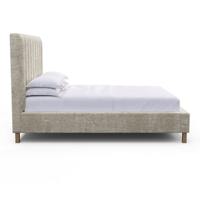 Highline Vertical Channel Panel Bed - Oyster Crushed Velvet