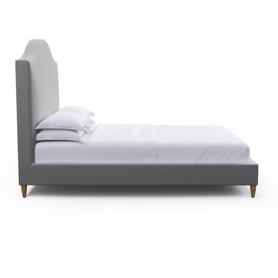 Montague Arched Panel Bed - Pumice Plush Velvet