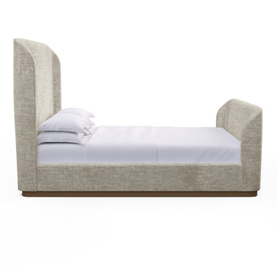 Barrow Shelter Bed w/ Footboard - Oyster Crushed Velvet