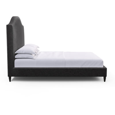 Montague Arched Panel Bed - Black Jack Distressed Leather